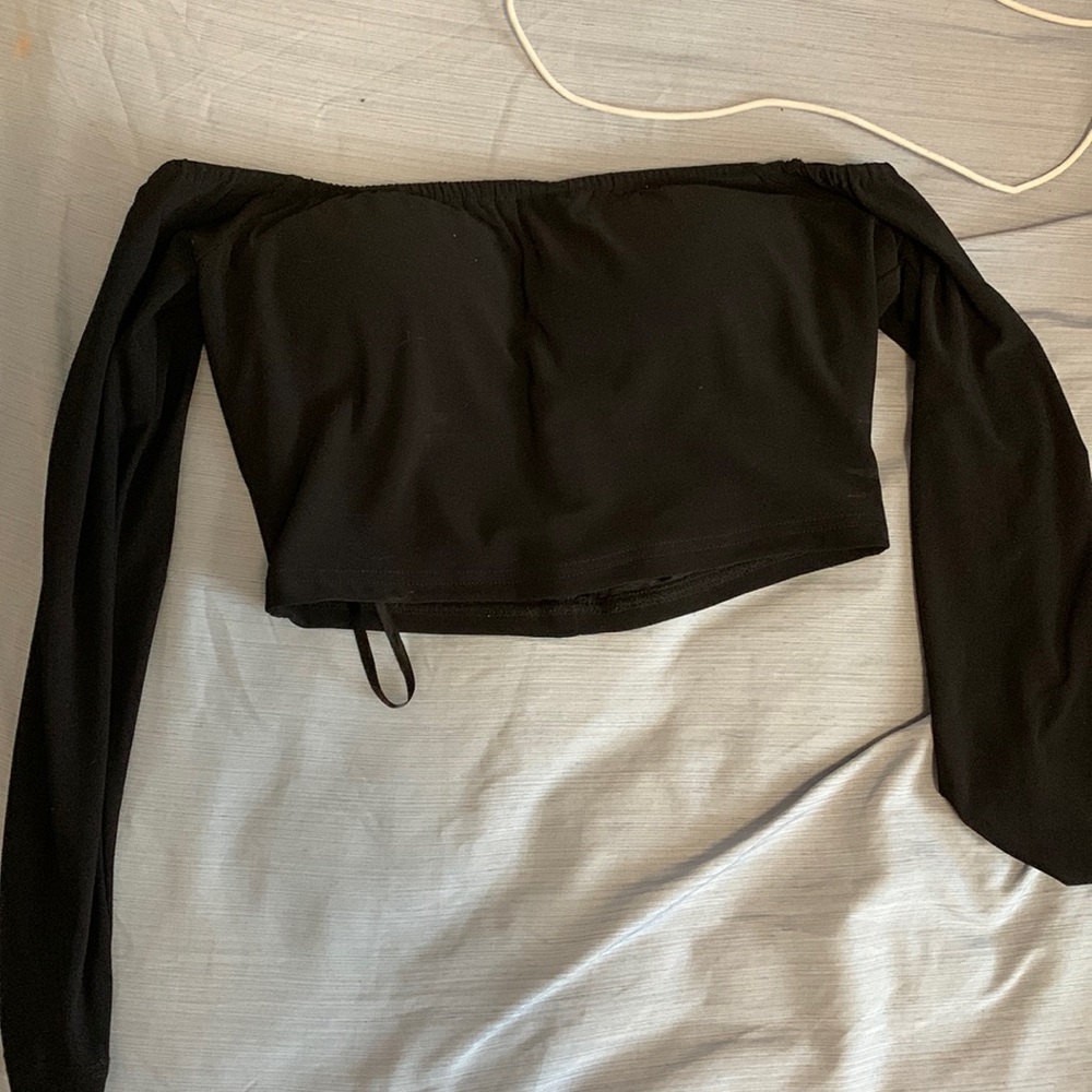 Black Off the Shoulder Shirt